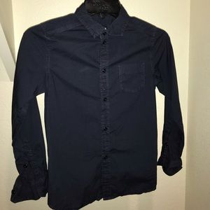 Boys Navy Diesel Button Down Shirt